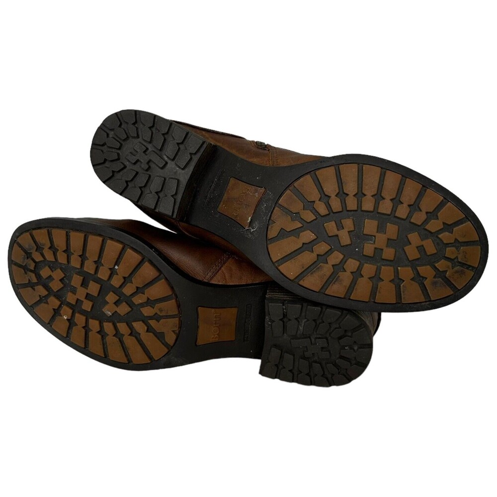 Børn BORN Goji Boot Summer Brown Saddle Leather Shearling Lined Women Size 8 M - Picture 7 of 11